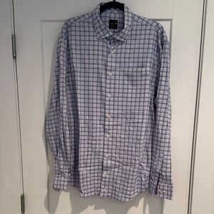 johnnie-O Blue and White Checkered Shirt